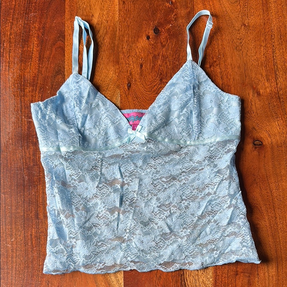 Edikted Light Blue Lace Tank Top